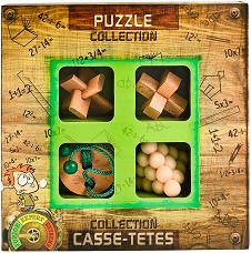 Junior Wooden Puzzles - Комплект от 4 броя 3D пъзела от серията "Casse-Tetes" — Eureka 473366