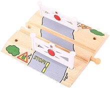 Дървен прелез Bigjigs Toys - За влакова композиция — BJT118
