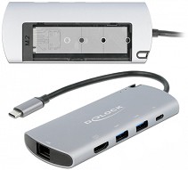   USB-C DeLock - 6  (1 x SATA M.2, 1 x HDMI, 1 x RJ45, 2 x USB-A 3.2 Gen 1, USB-C) - 