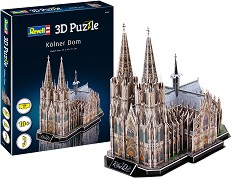 Кьолнската катедрала Свети Петър и Света Мария - 3D картонен пъзел от 179 части — Revell 00203