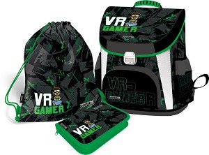 Ученическа раница - Lizzy Card - В комплект с несесер и спортна торба : От серията Bossteam VR Gamer — 23039401