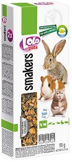 Крекери за зайчета и гризачи Lolo Pets - 2 × 45 г, с йогурт и глухарче, от серията Smakers