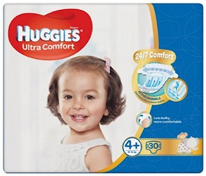 Пелени Huggies Ultra Comfort 4+ - 30 или 46 броя, за бебета 10-16 kg - продукт