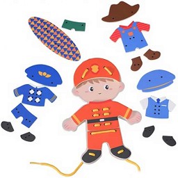 Дървена фигурка за нанизване Classic World - Момче