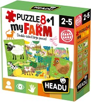 Ферма - 8 двустранни пъзели от 4 части — Headu