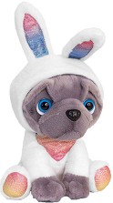 Плюшено куче мопс в костюм на зайче - Keel Toys - 14 cm — SD6169