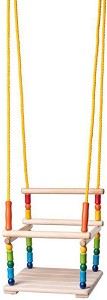 Детска дървена люлка с облегалка Woodyland - До 35 kg — 10320