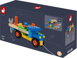 Детски конструктор камион с инструменти - Janod - От серията Brico Kids — J05022