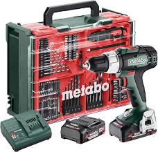 Акумулаторна ударна бормашина Metabo SB 18 L - С 2 батерии, зарядно, куфар и аксесоари