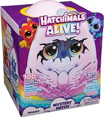 Плюшен дракон изненада в яйце - Spin Master - От серията Hatchimals, със звук и светлина — 6069282