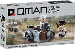 Детски конструктор военен мотоциклет - Qman - От серията World War 3 — 21021-1
