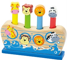 Дървено корабче с изскачащи животни - Viga Toys — 50041