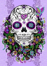 Декорирай сама с пайети Sequin Art - Череп и цветя - Творчески комплект от серията Craft Teen — 1824