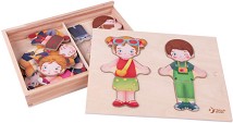 Преоблечи децата - Детски дървен пъзел — Classic World 54358