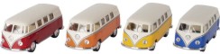 Метален микробус VW Hippie 1962 - Goki - С pull-back механизъм и отварящи се врати — 12234