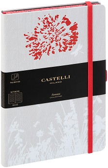 Луксозен тефтер с ластик Castelli Dandelion - 13 × 21 см, с широки редове от колекция Foresta
