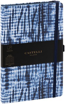 Луксозен тефтер с ластик Castelli Jute - 13 × 21 см, с широки редове от колекция Shibori