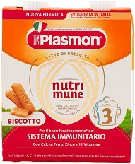 Адаптирано мляко за малки деца с бишкоти Plasmon Nutrimune 3 - 2 х 500 ml, за 12+ месеца - продукт
