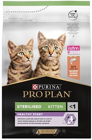 Суха храна за кастрирани котки Purina Pro Plan Sterilised Kitten - 1,5 кг, със сьомга, до 12 месеца