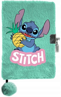 Плюшен таен дневник с ключ Stitch - A5, с широки редове на тема Лило и Стич — DS24SI-3676