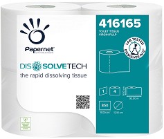 Еднопластова тоалетна хартия Papernet - 4 рула от серията Dissolve Tech - 