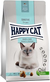 Суха храна за котки с чувствително храносмилане Happy Cat Stomach and Intestines — 1,3 кг, с патешко, от серията Sensitive, в зряла възраст