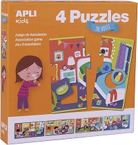 У дома - Комплект от 4 пъзела — Apli Kids 17894