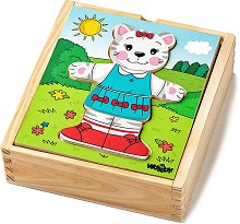 Облечи котето Мъри - Дървен комплект за игра — Woodyland 90019