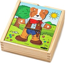 Облечи кучето Джаф - Дървен комплект за игра — Woodyland 90016