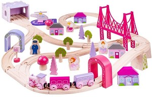 Дървена влакова писта Bigjigs Toys - Приказен свят — BJT023