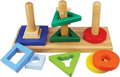 Завърти и подреди - Детска дървена играчка за сортиране — Bigjigs Toys BJ376