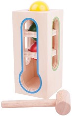 Дървено чукче с топчета Bigjigs Toys — BB102