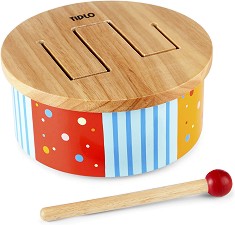 Дървено барабанче Bigjigs Toys - Дъга - Детска играчка — T0211