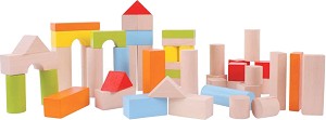 Дървен конструктор - Комплект от 50 части — Bigjigs Toys BB067
