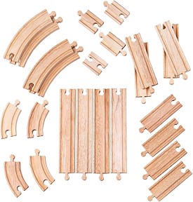 Дървени релси - Комплект от 24 броя — Bigjigs Toys BJT057
