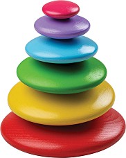 Дървена играчка за баланс Bigjigs Toys - Дъга — BB144