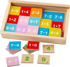 Дървен комплект за смятане Bigjigs Toys - Събиране и изваждане — BJ511