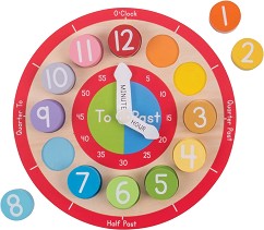 Дървен часовник за сортиране Bigjigs Toys — BJ906