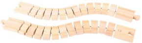Дървени подвижни релси Bigjigs Toys - Лудия влак - 2 броя от серията Rail — BJT164
