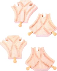 Дървени ЖП релси Bigjigs Toys - Мини разклонения - Комплект от 4 броя от серията Rail — BJT106