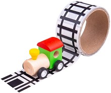 Пистова лента с дървено влакче Bigjigs Toys — BJ422