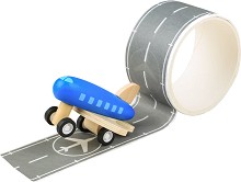 Пистова лента с дървено самолетче Bigjigs Toys — BJ424