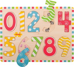 Дървен сортер Bigjigs Toys - От 0 до 9 — BJ756