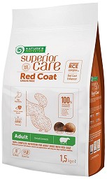 Суха храна за кучета с червена козина NATURE'S PROTECTION Superior Care Red Coat Adult Small Breeds — 1,5 кг, с агнешко месо, за дребни и малки породи, над 1 година