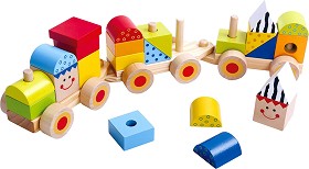 Дървено влакче низанка Tooky Toy - Веселушко — TKB383