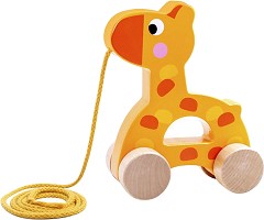 Дървена играчка за дърпане Tooky Toy - Жирафче — TKC266