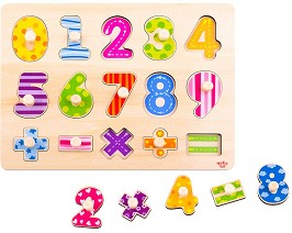 Дървен сортер Bigjigs Toys - От 0 до 9 — Tooky Toy TY851