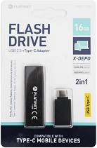 USB 2.0   16 GB Platinet X-Depo -   USB Type-C - 