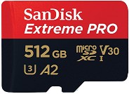 Micro SDXC   512 GB SanDisk - Class 10, U3, V30, A2  SD    Extreme Pro - 