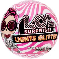 Топка с брокатена кукла изненада - L.O.L. Lights Glitter - Играчка с неонов ефект от серията "L.O.L. Surprise" — MGA Entertainment 564829